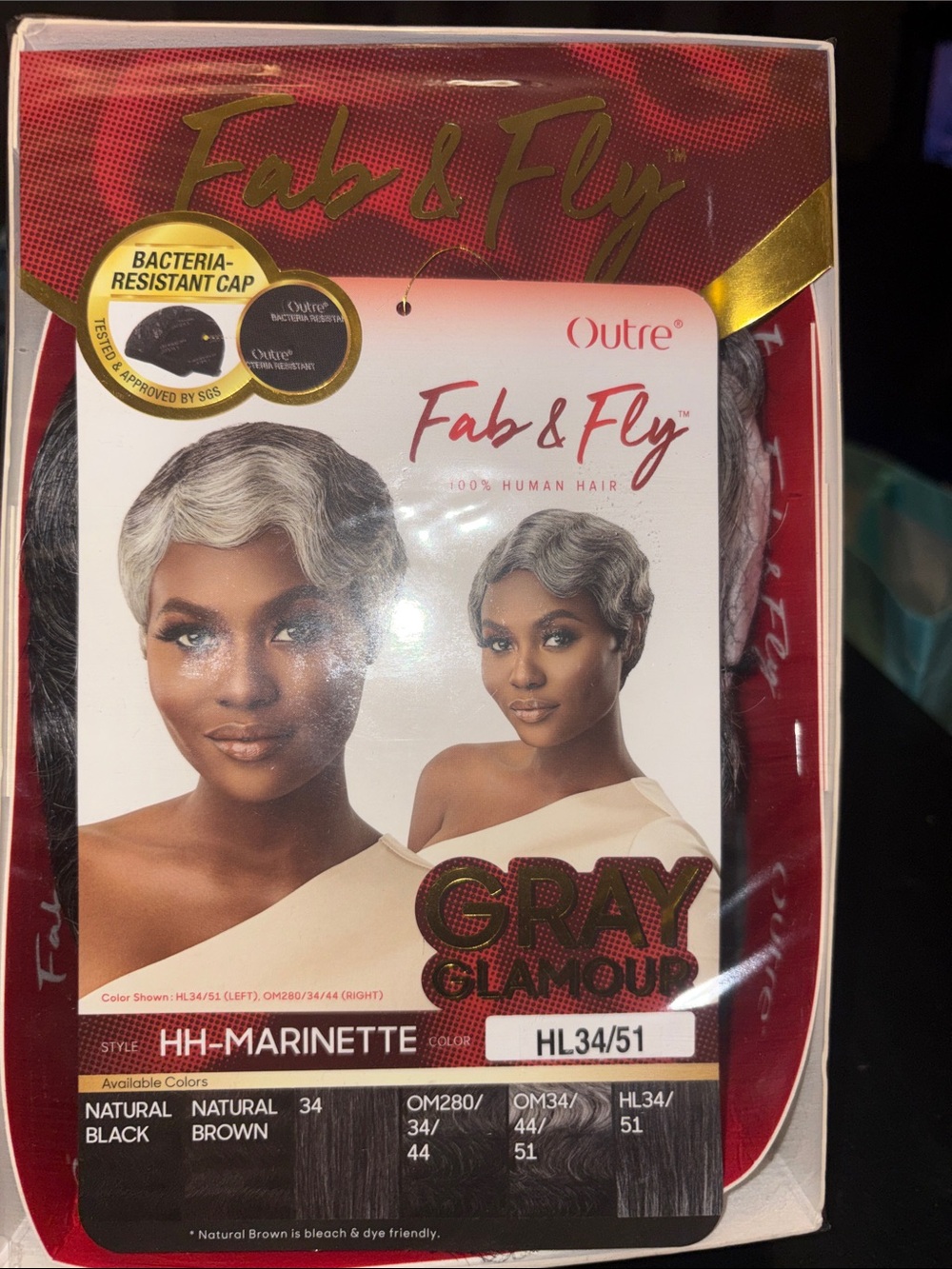 Outre Fab & Fly HH-Marinette Short Wig in Gray Glamour (HL34/51)